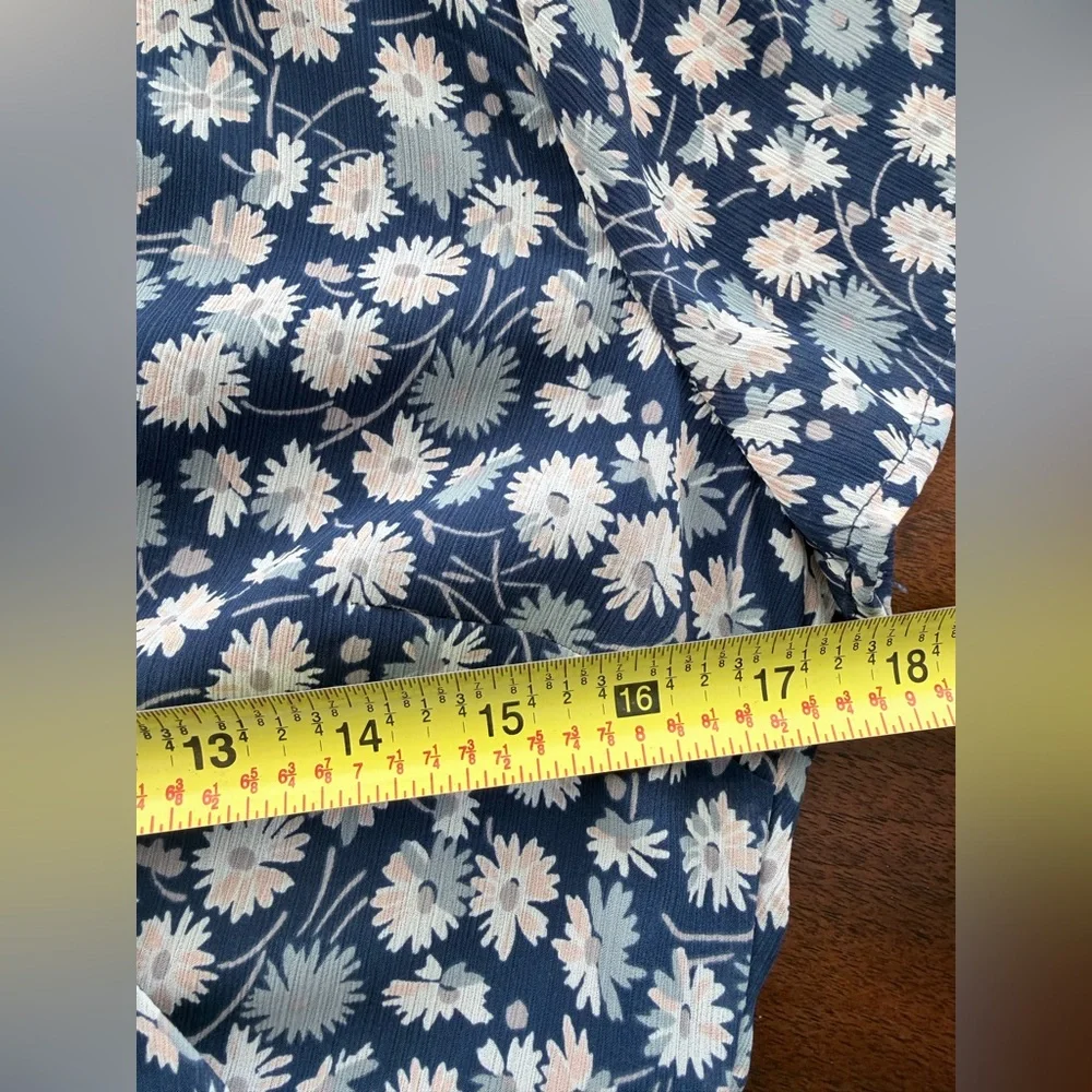 Madewell blue Faux Wrap French Floral Midi Dress 6 - Picture 5 of 7